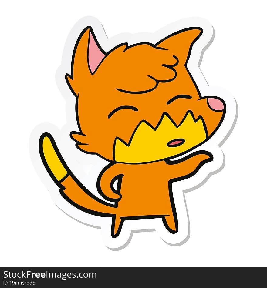 sticker of a cartoon fox