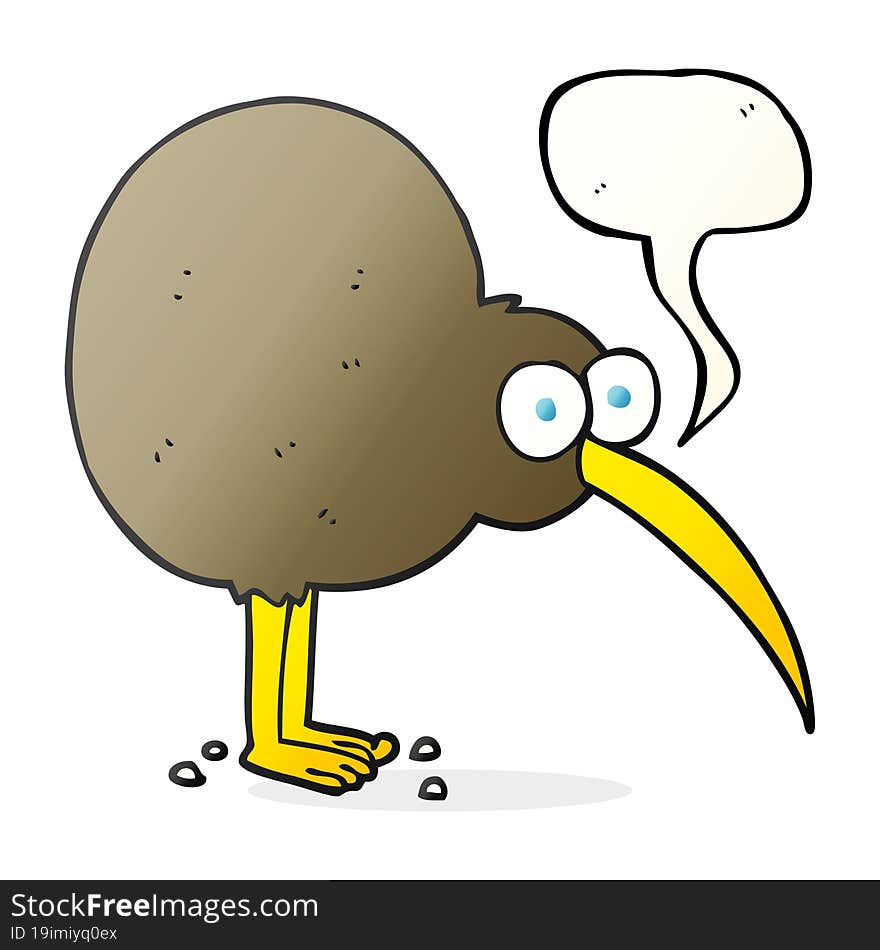 speech bubble cartoon kiwi