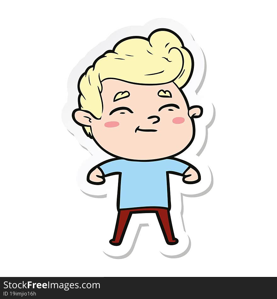 sticker of a happy cartoon man