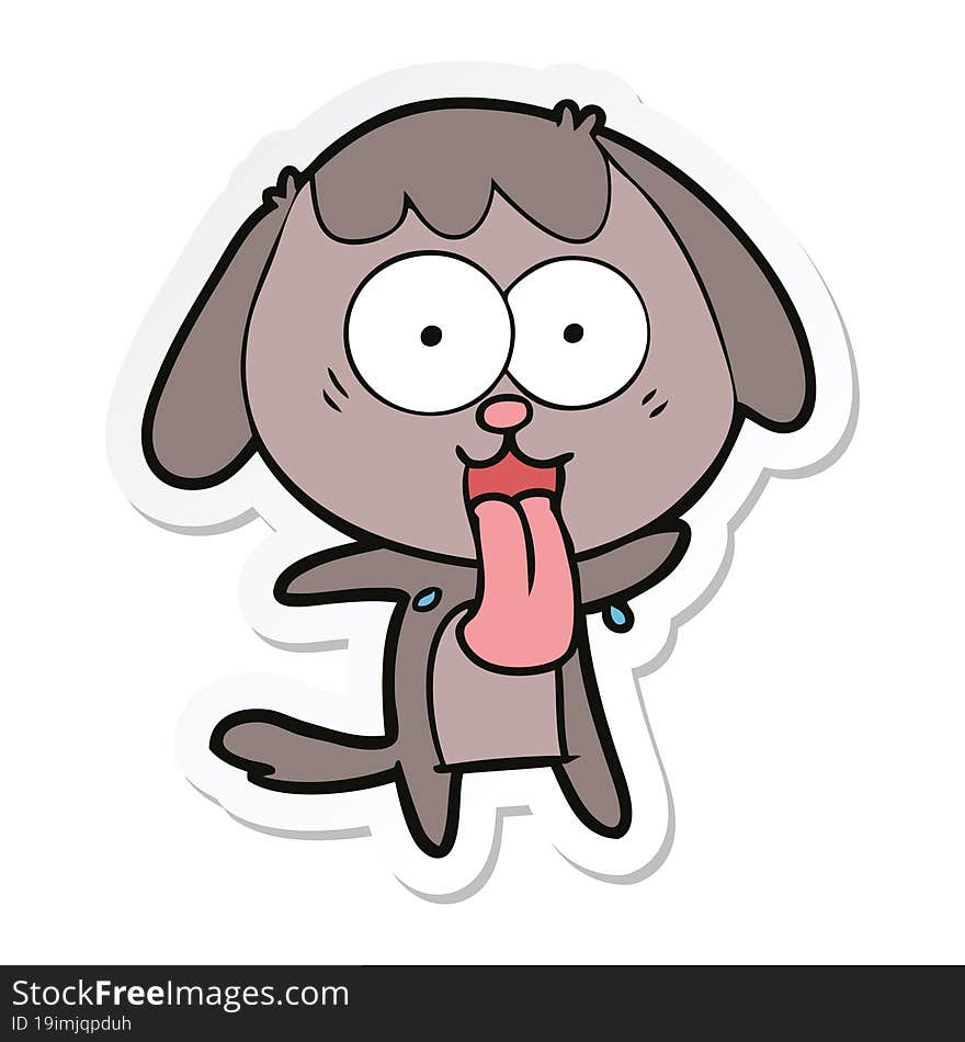 Sticker Of A Cute Cartoon Dog