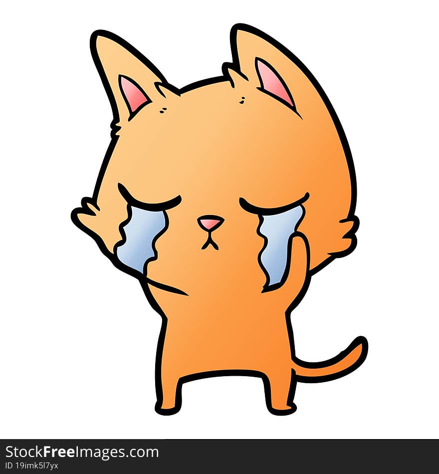 crying cartoon cat. crying cartoon cat