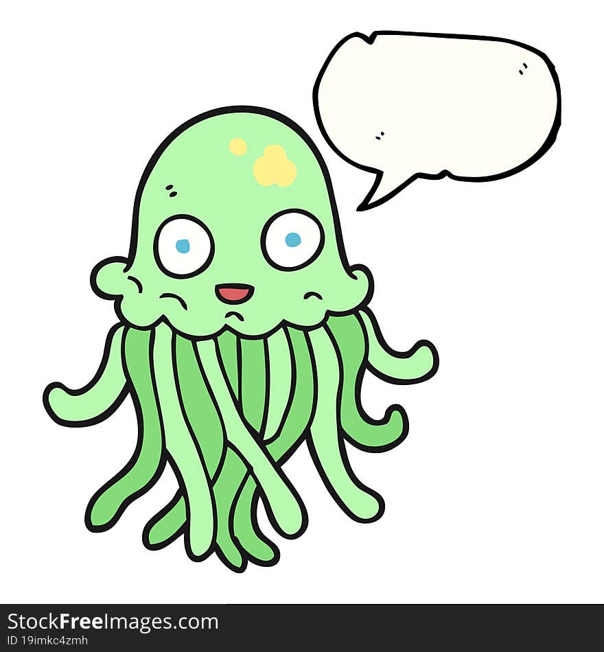 Speech Bubble Cartoon Octopus