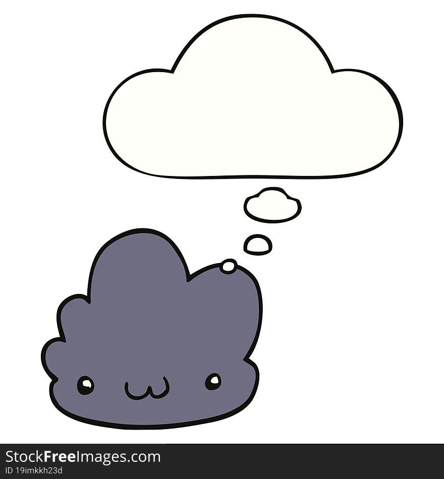 cute cartoon cloud and thought bubble