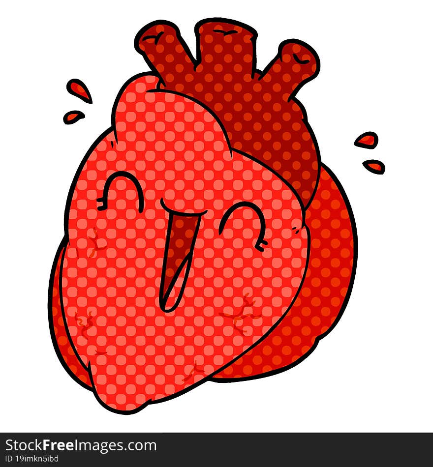 cartoon heart laughing. cartoon heart laughing