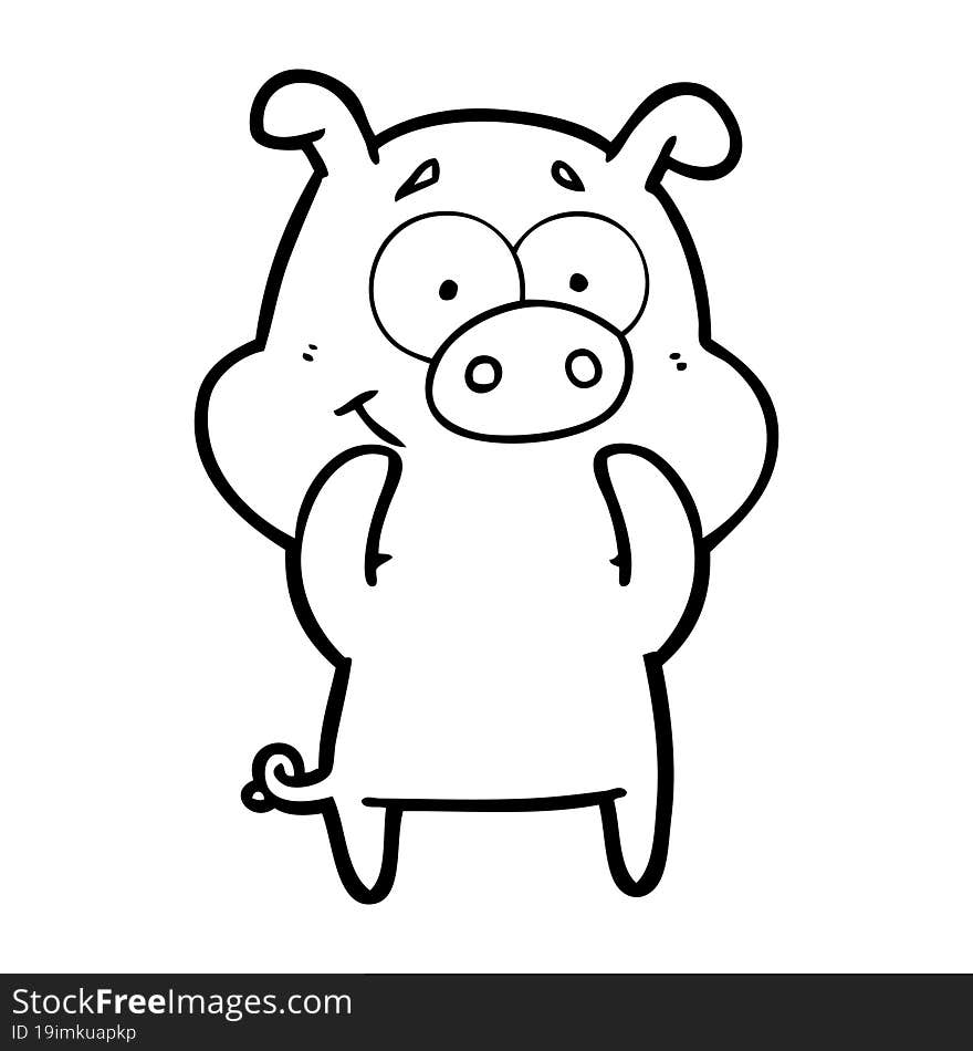 happy cartoon pig. happy cartoon pig