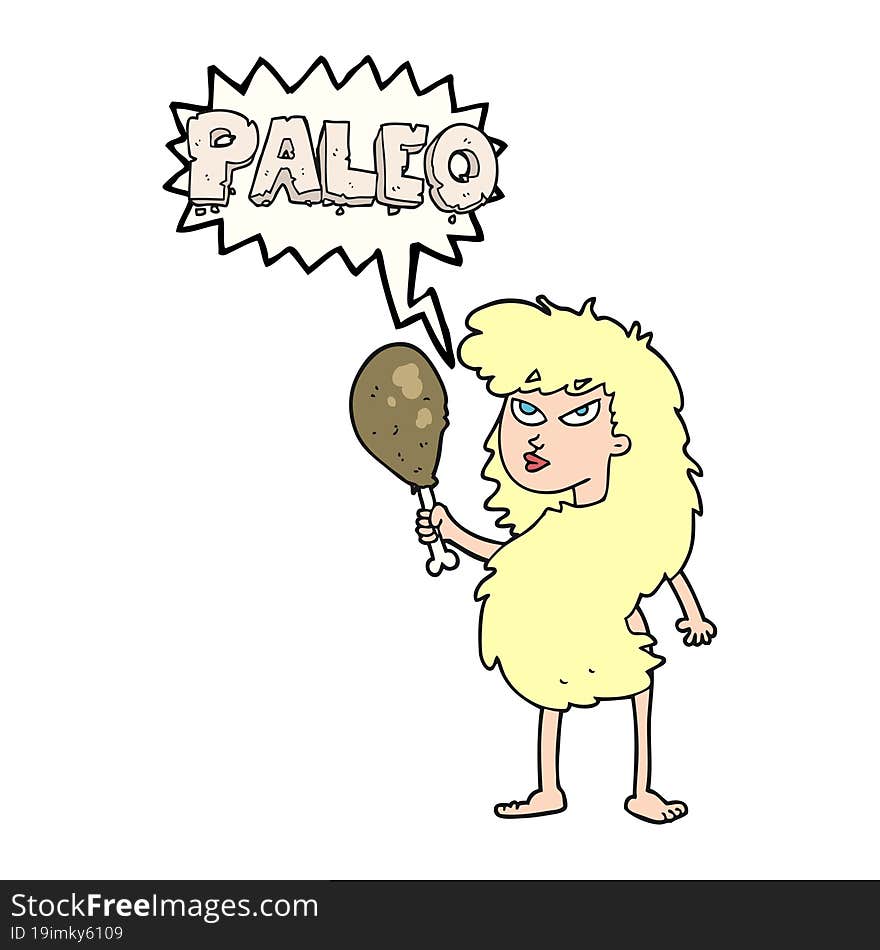 speech bubble cartoon woman on paleo diet