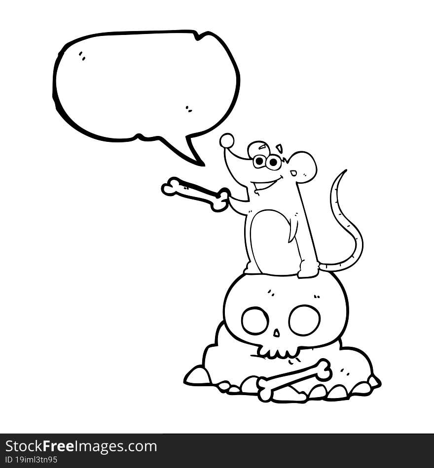 speech bubble cartoon graveyard rat