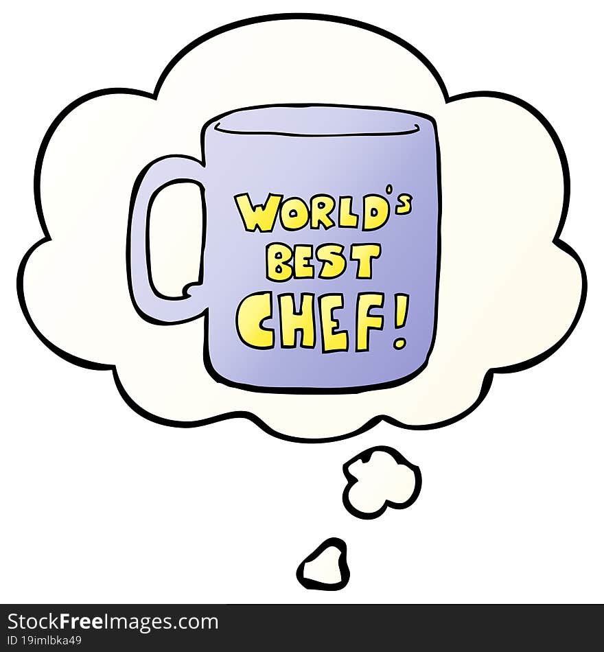 Worlds Best Chef Mug And Thought Bubble In Smooth Gradient Style