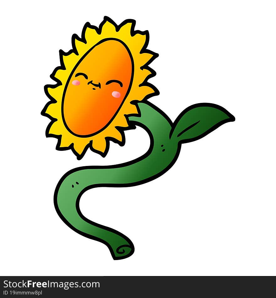 cartoon sunflower. cartoon sunflower