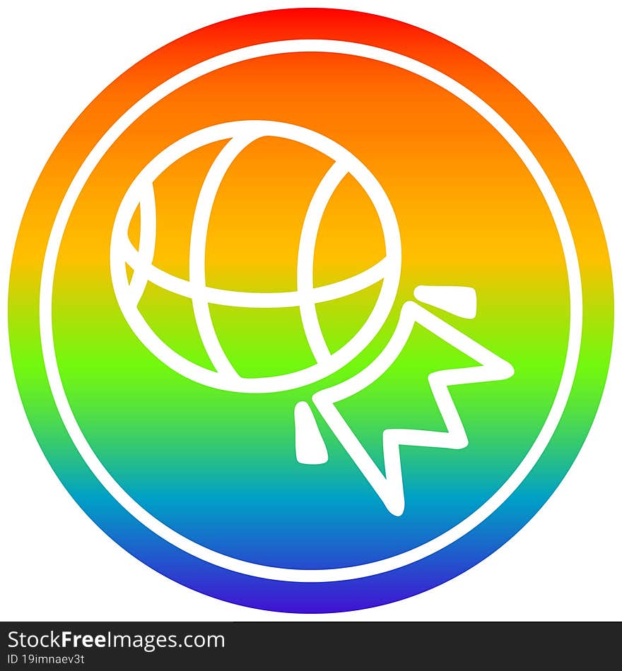 Basketball Sports Circular In Rainbow Spectrum