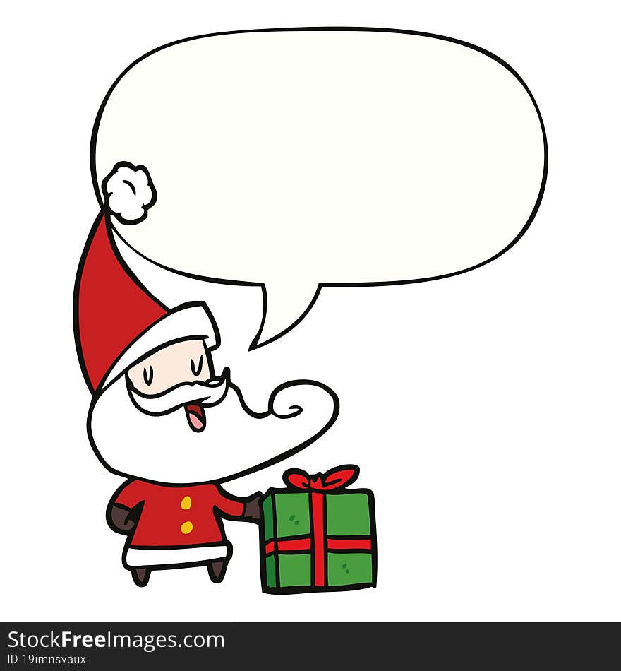 cartoon santa claus with speech bubble. cartoon santa claus with speech bubble