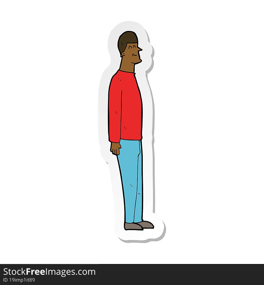sticker of a cartoon tall man