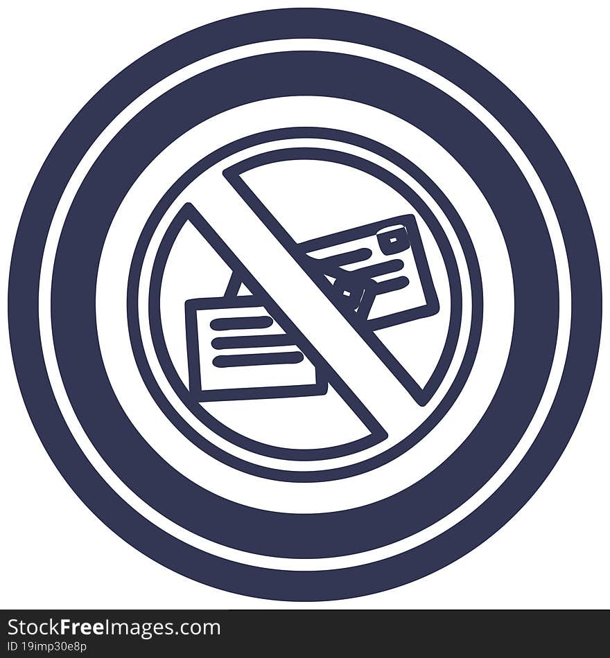 no mail circular icon