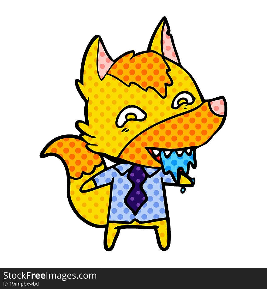 office worker fox cartoon character. office worker fox cartoon character