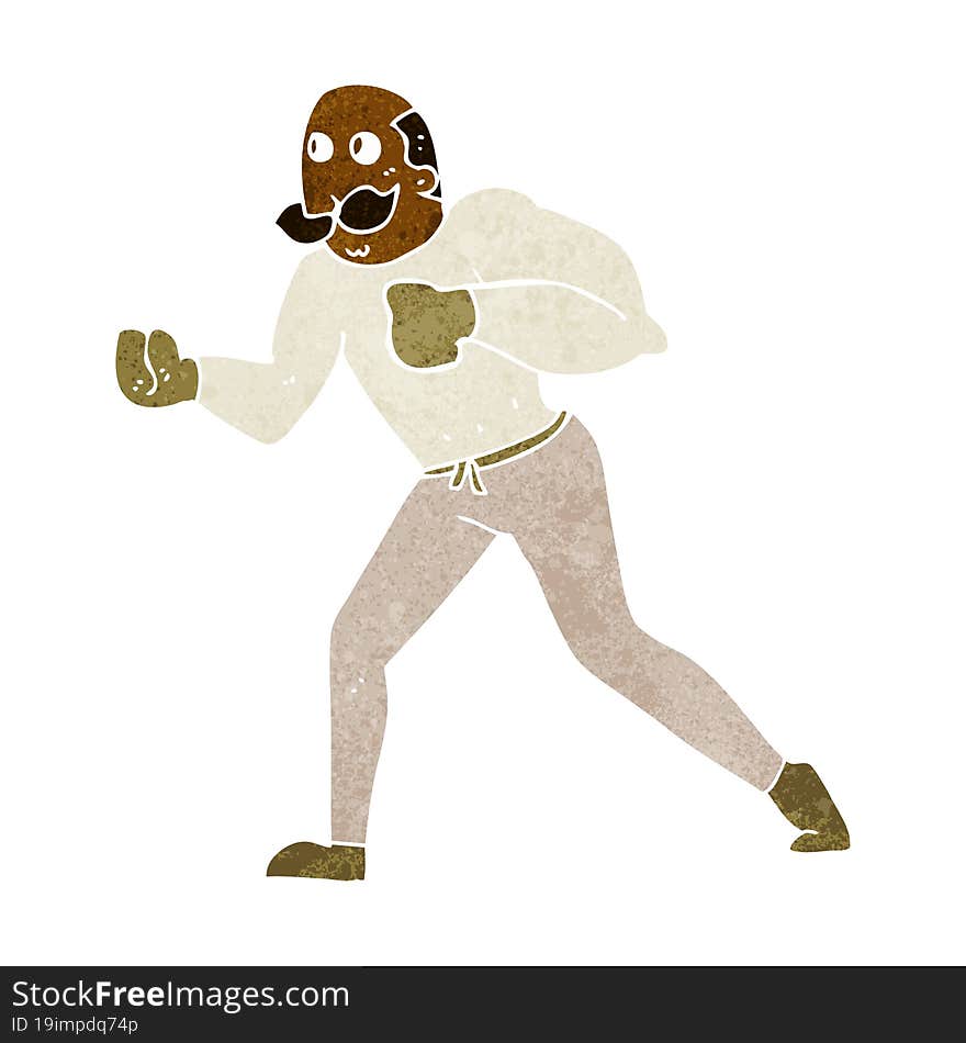 cartoon retro boxer man