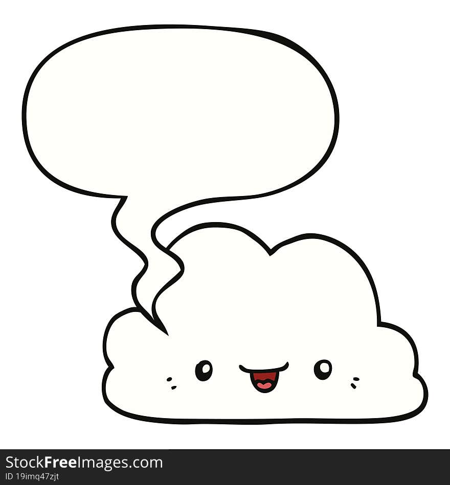 Cute Cartoon Cloud And Speech Bubble