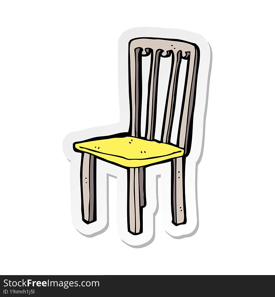 Sticker Of A Cartoon Old Chair