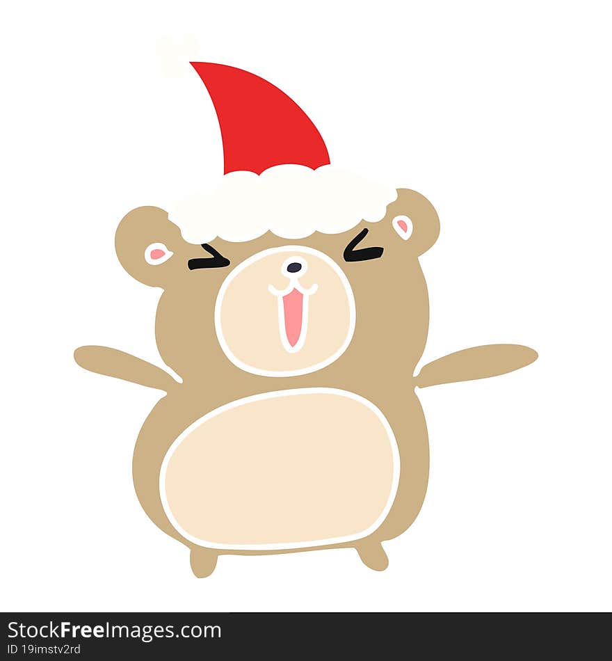 christmas cartoon of kawaii bear