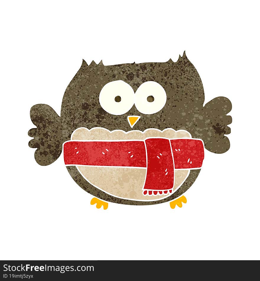 retro cartoon cute owl