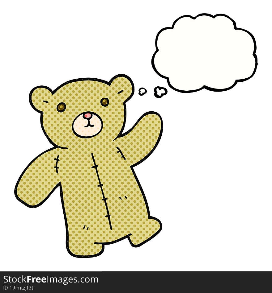 Thought Bubble Cartoon Teddy Bear