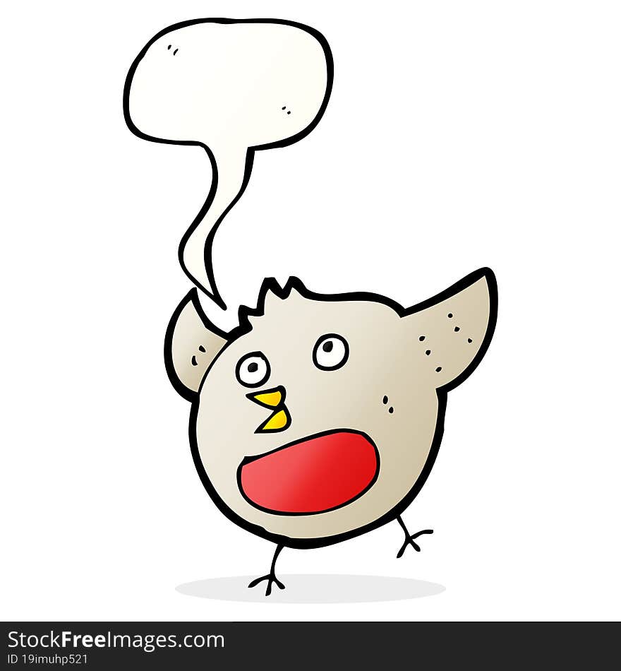 funny cartoon christmas robin with speech bubble