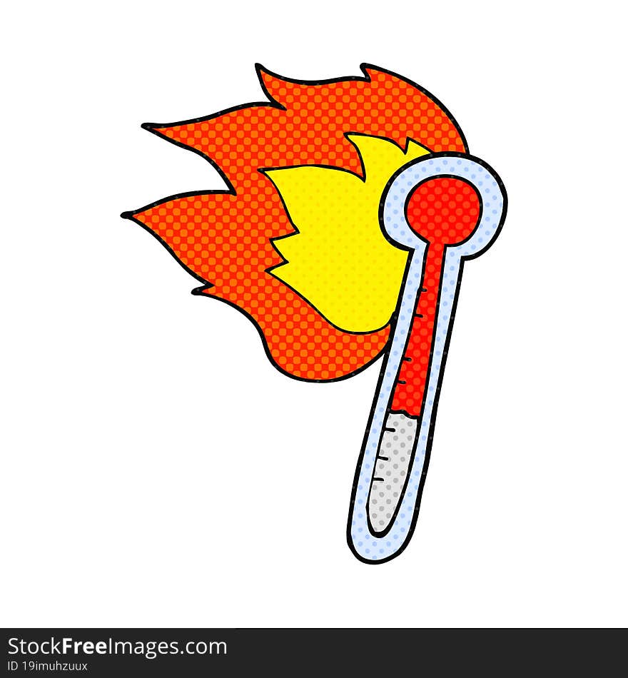 freehand drawn cartoon temperature gauge getting too hot