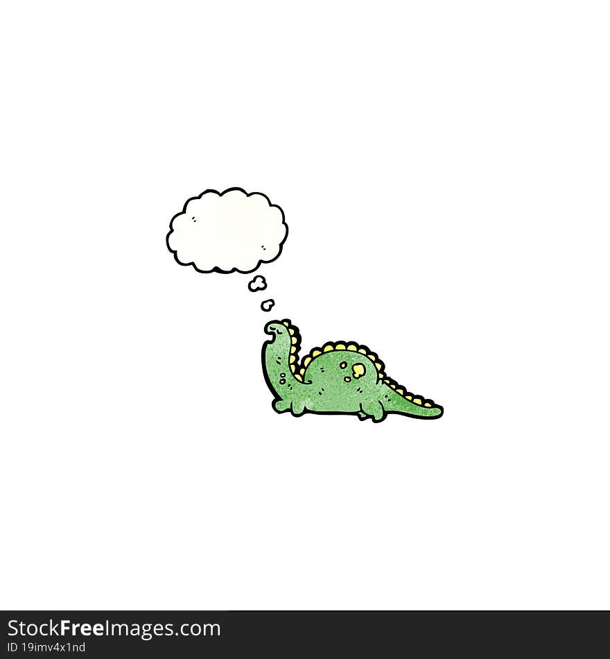 friendly dinosaur with thought bubble