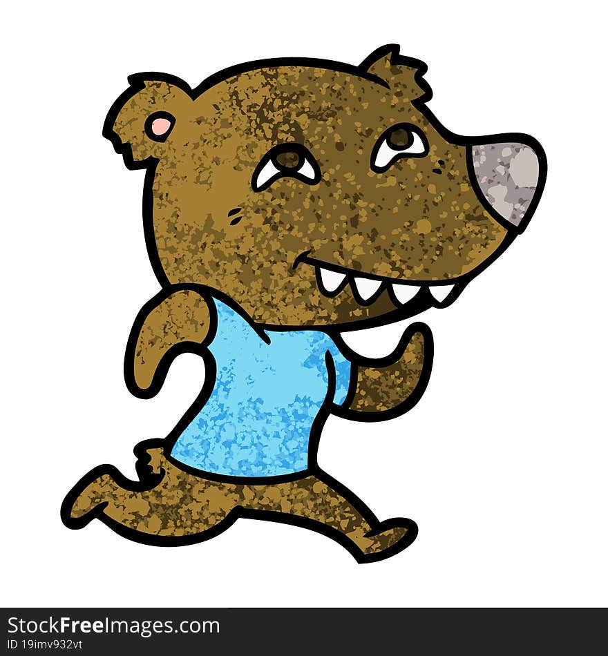 cartoon bear running. cartoon bear running