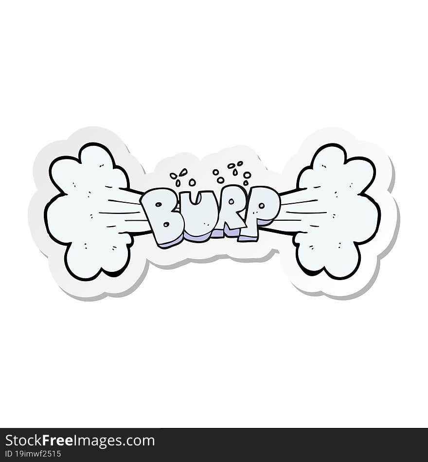 sticker of a cartoon burp