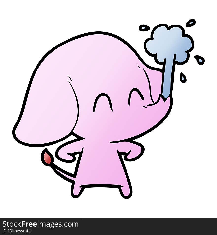 cute cartoon elephant spouting water. cute cartoon elephant spouting water