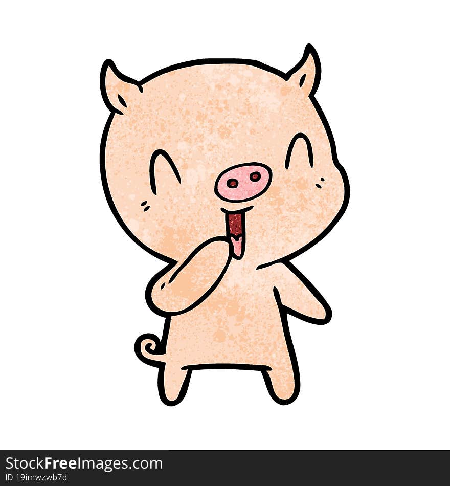 happy cartoon pig. happy cartoon pig