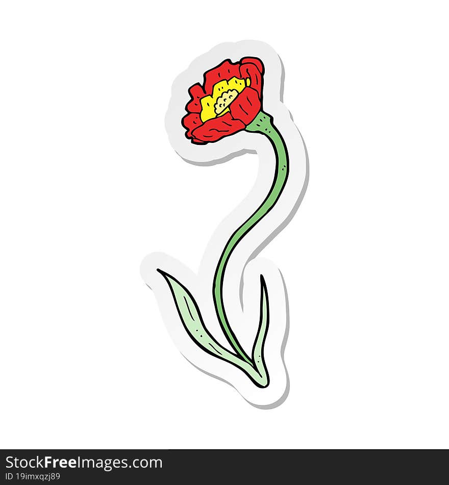 sticker of a cartoon flower