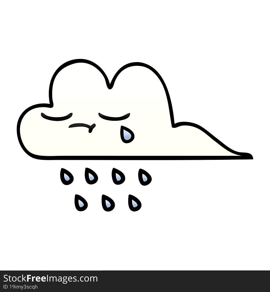 gradient shaded cartoon rain cloud