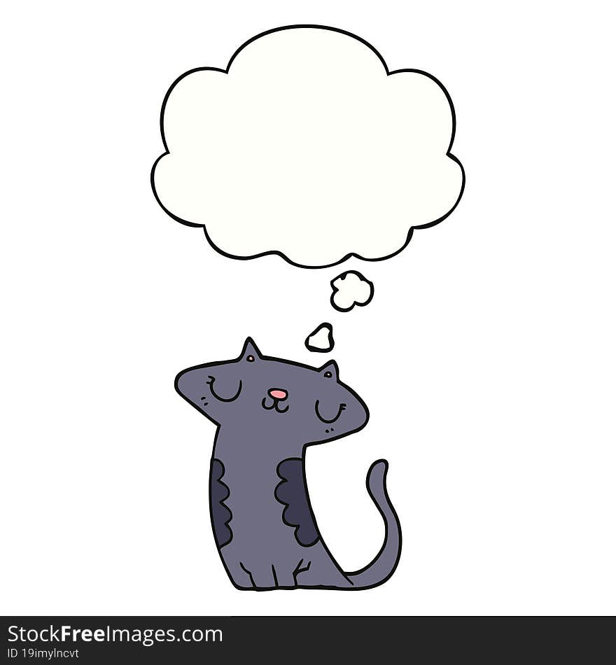 cartoon cat and thought bubble