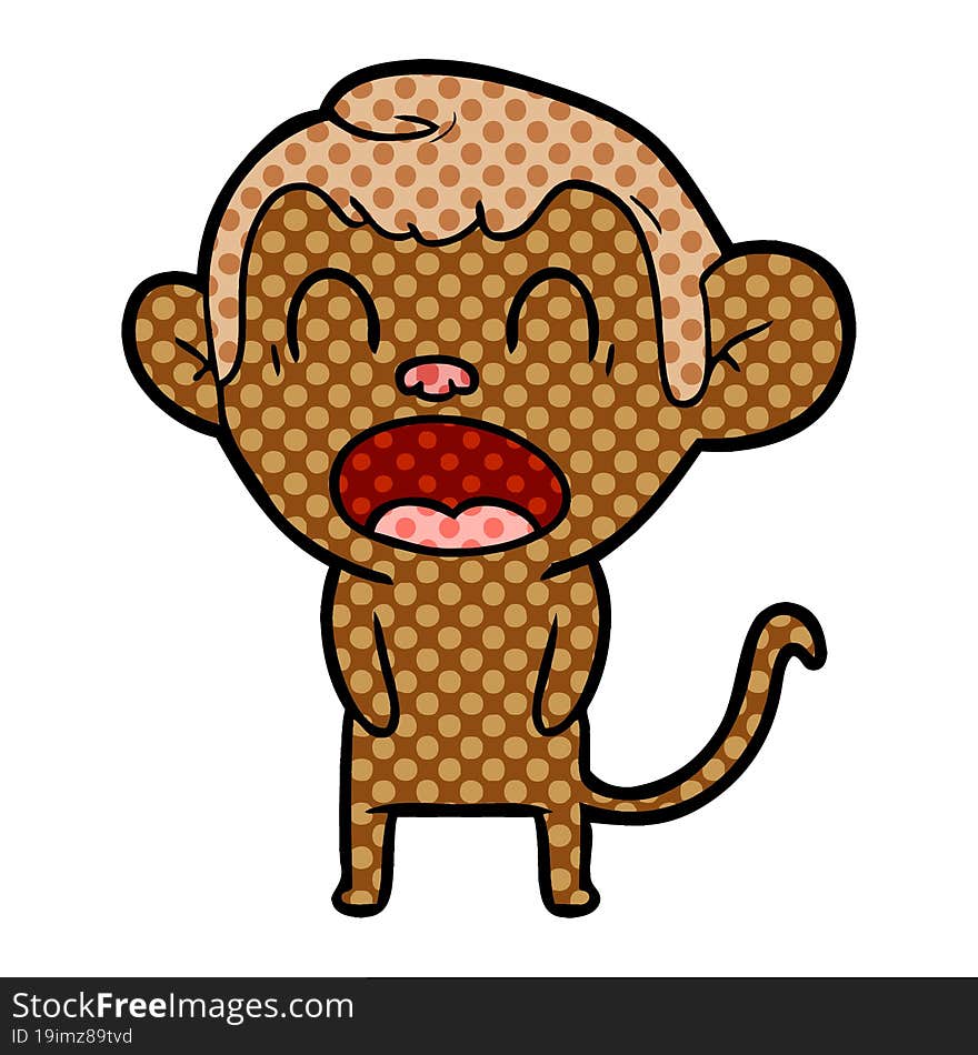 yawning cartoon monkey. yawning cartoon monkey