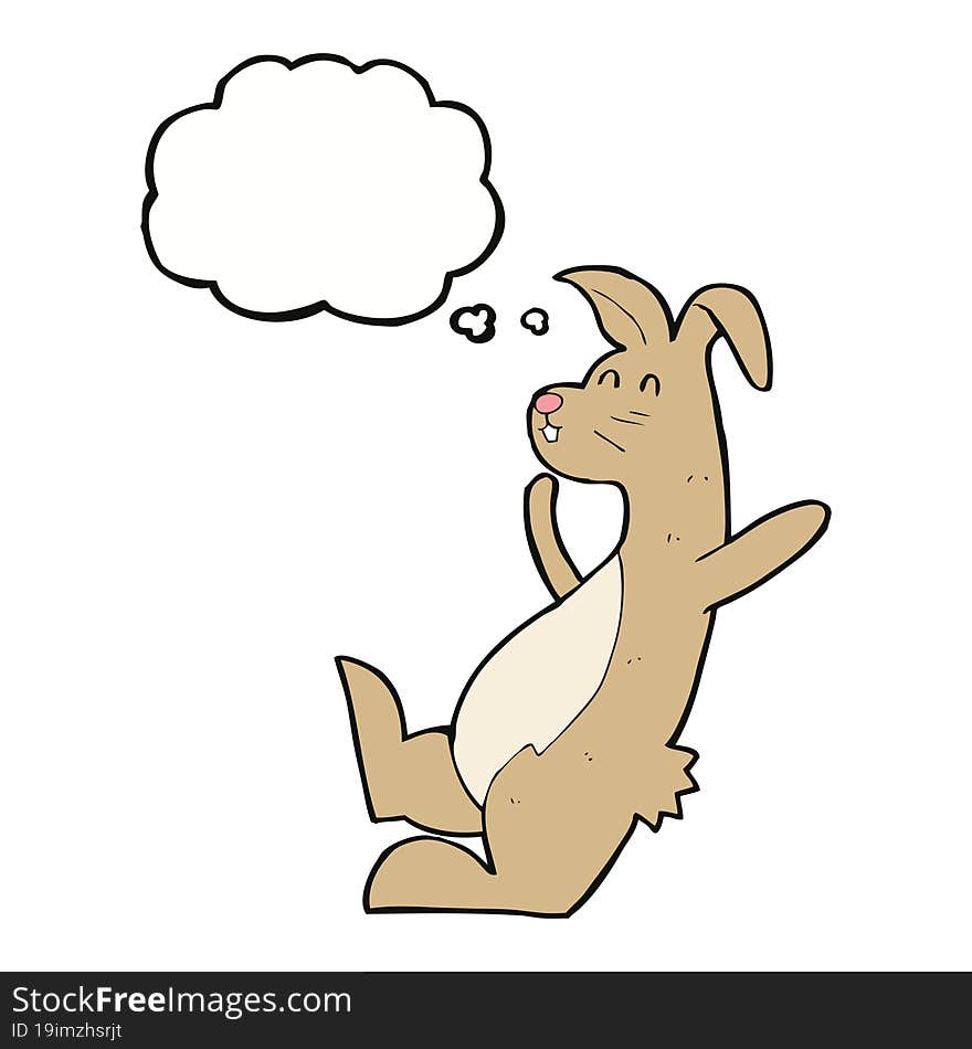 Cartoon Hare With Thought Bubble