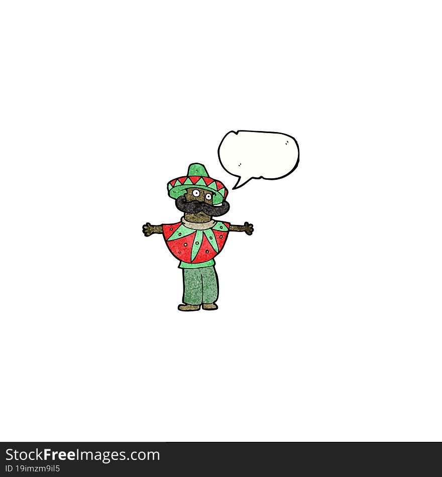 cartoon man in mexican costume