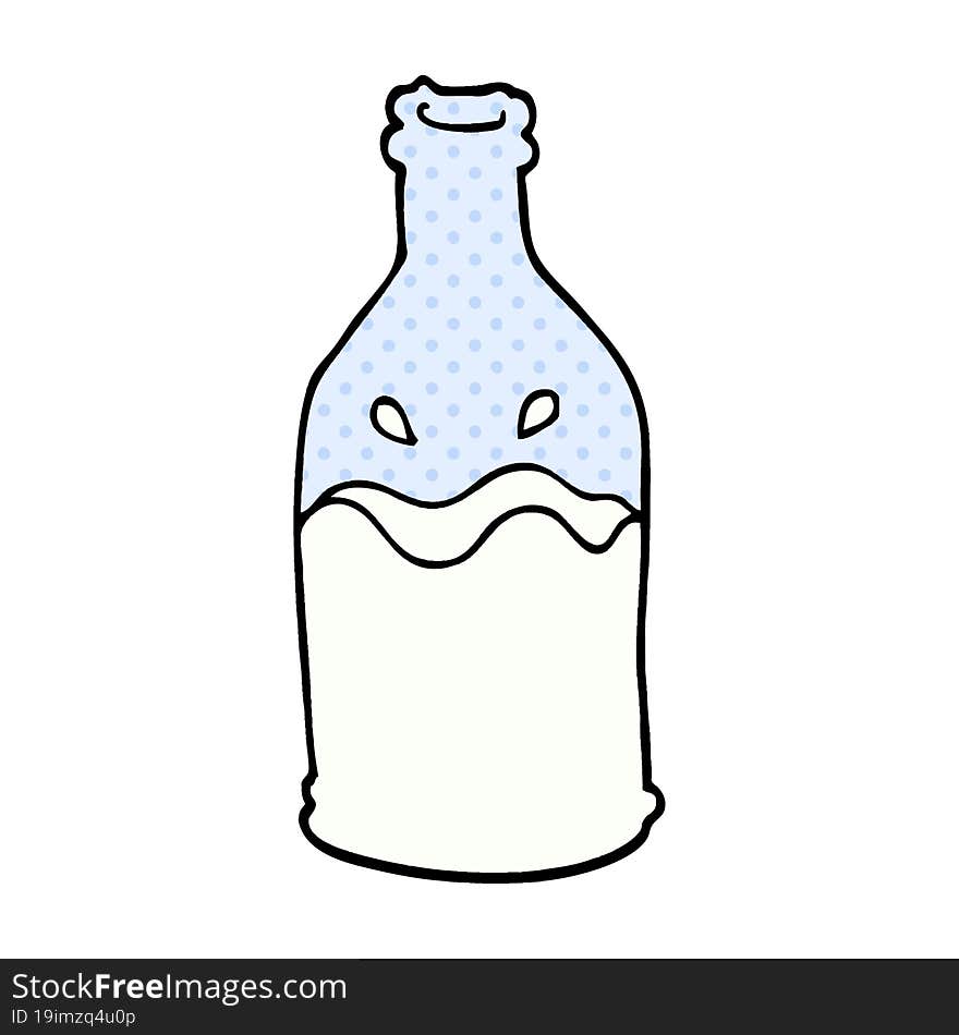 Cartoon Doodle Milk Bottle