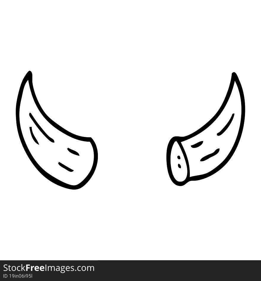 Line Drawing Cartoon Horns