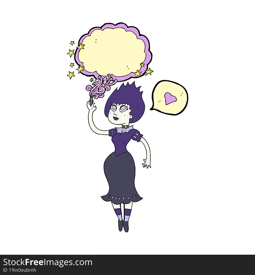 speech bubble cartoon vampire girl