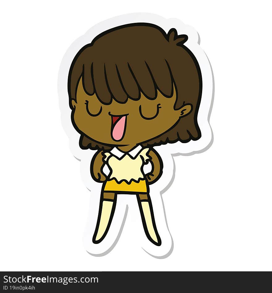 sticker of a cartoon woman