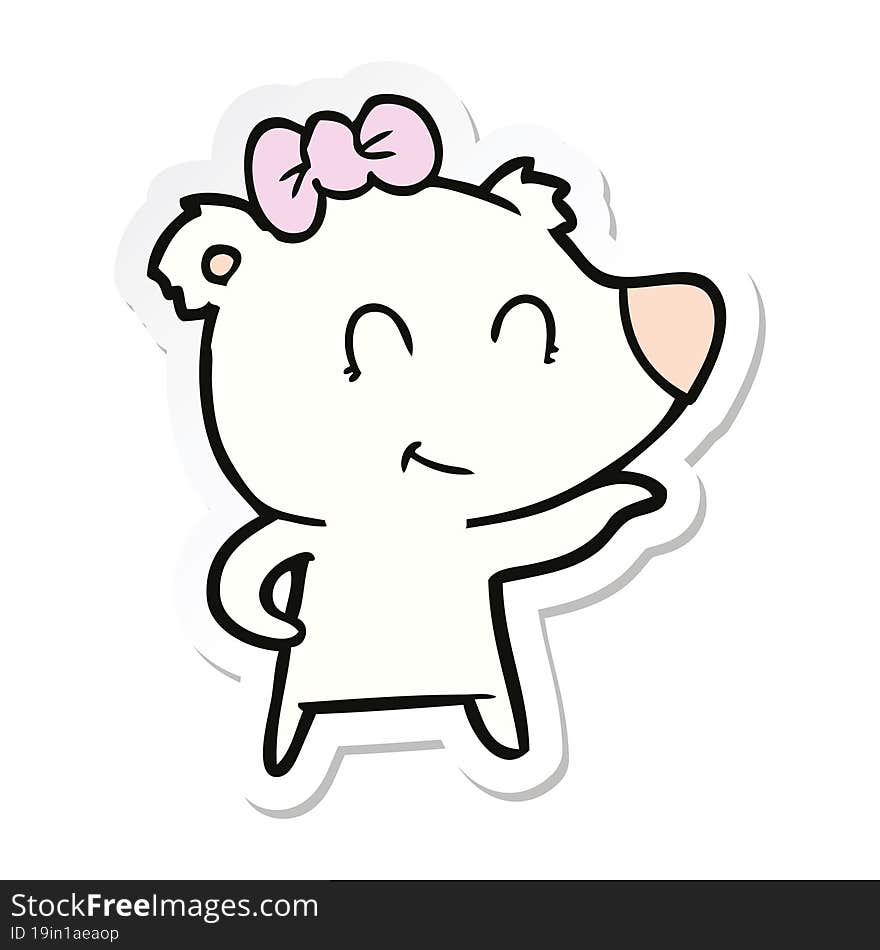 Sticker Of A Female Polar Bear Cartoon