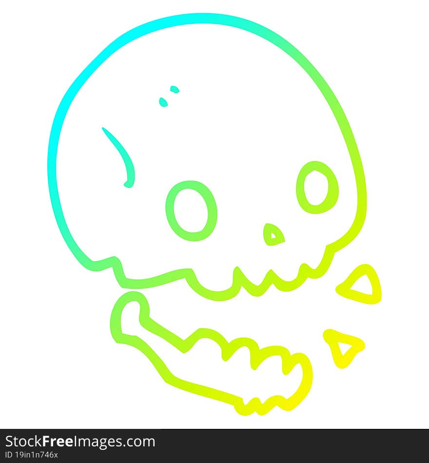 cold gradient line drawing cartoon spooky skull