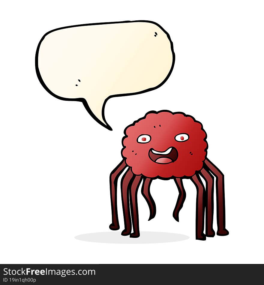 Cartoon Spider With Speech Bubble