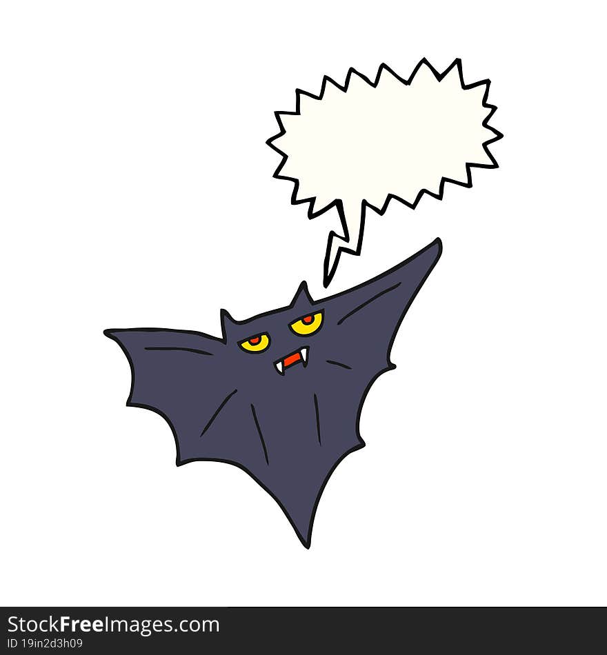 speech bubble cartoon halloween bat