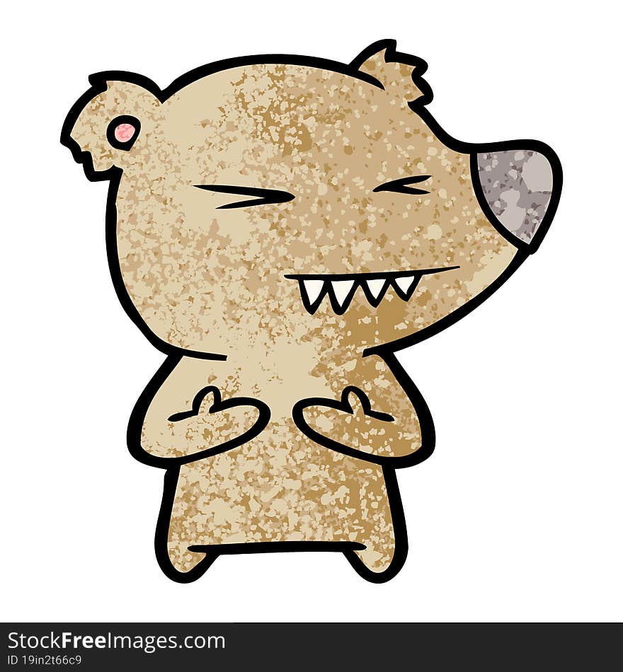 angry bear cartoon. angry bear cartoon