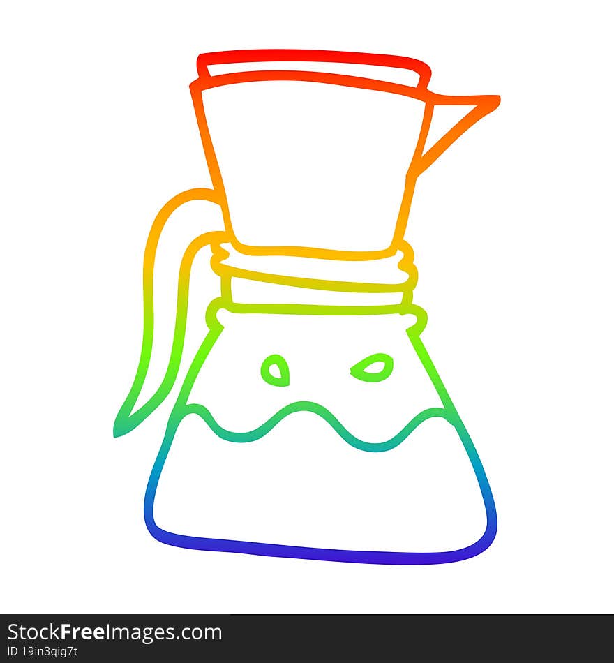 rainbow gradient line drawing cartoon filter coffee