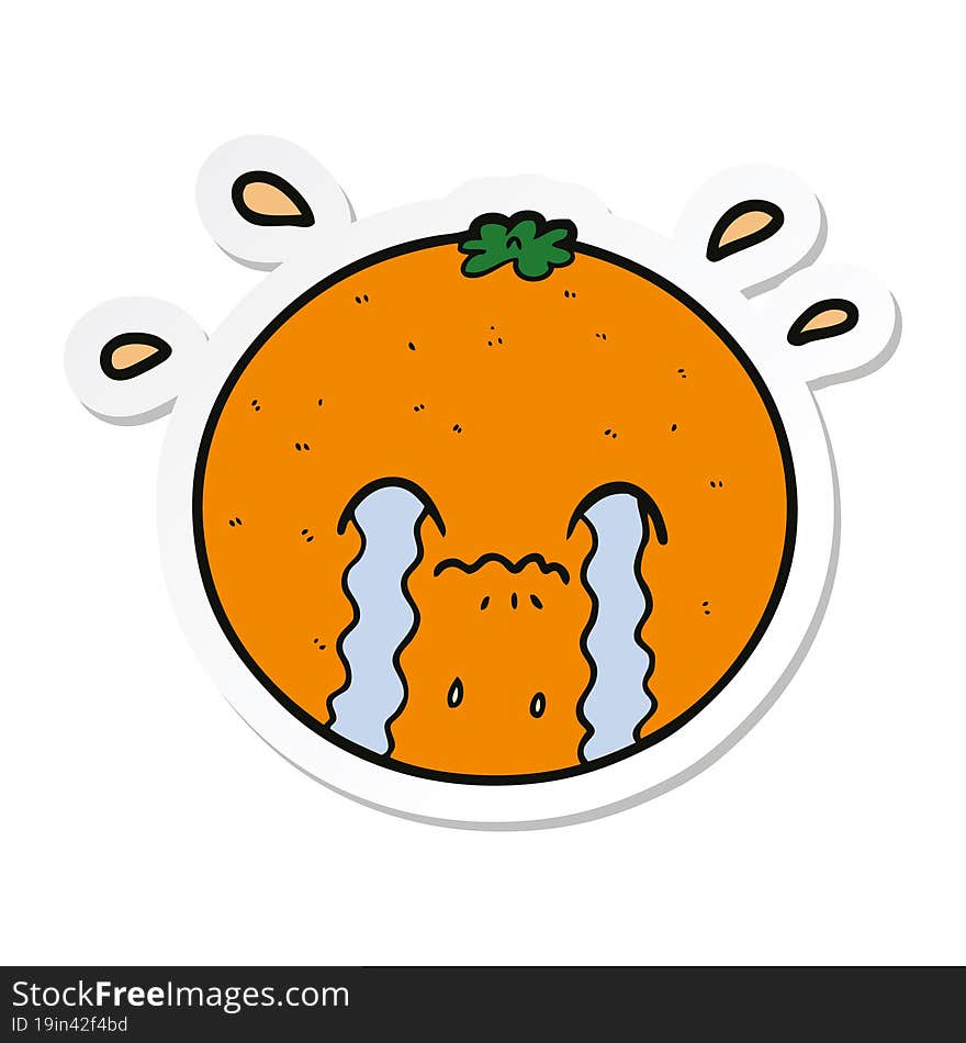 sticker of a cartoon orange