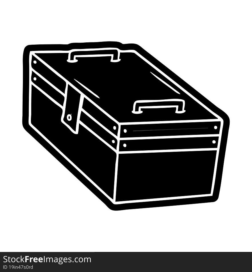 Cartoon Icon Drawing Of A Metal Tool Box