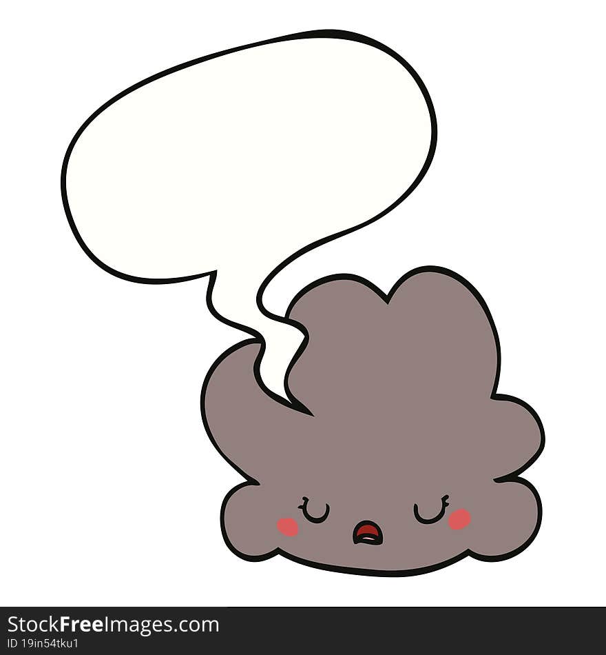 cartoon cloud and speech bubble